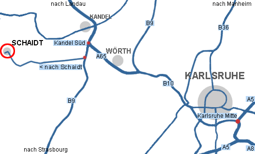 Anfahrtsplan zu KiDat in Schaidt / Wrth